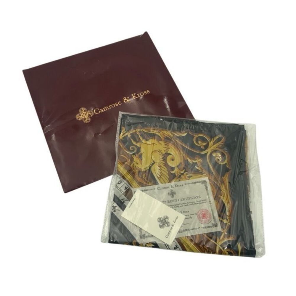 Camrose & Kross Black Gold The Jacqueline Kennedy Neck Scarf | NWT